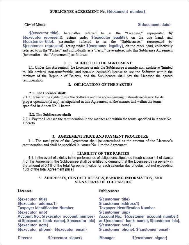 Contract Template Example