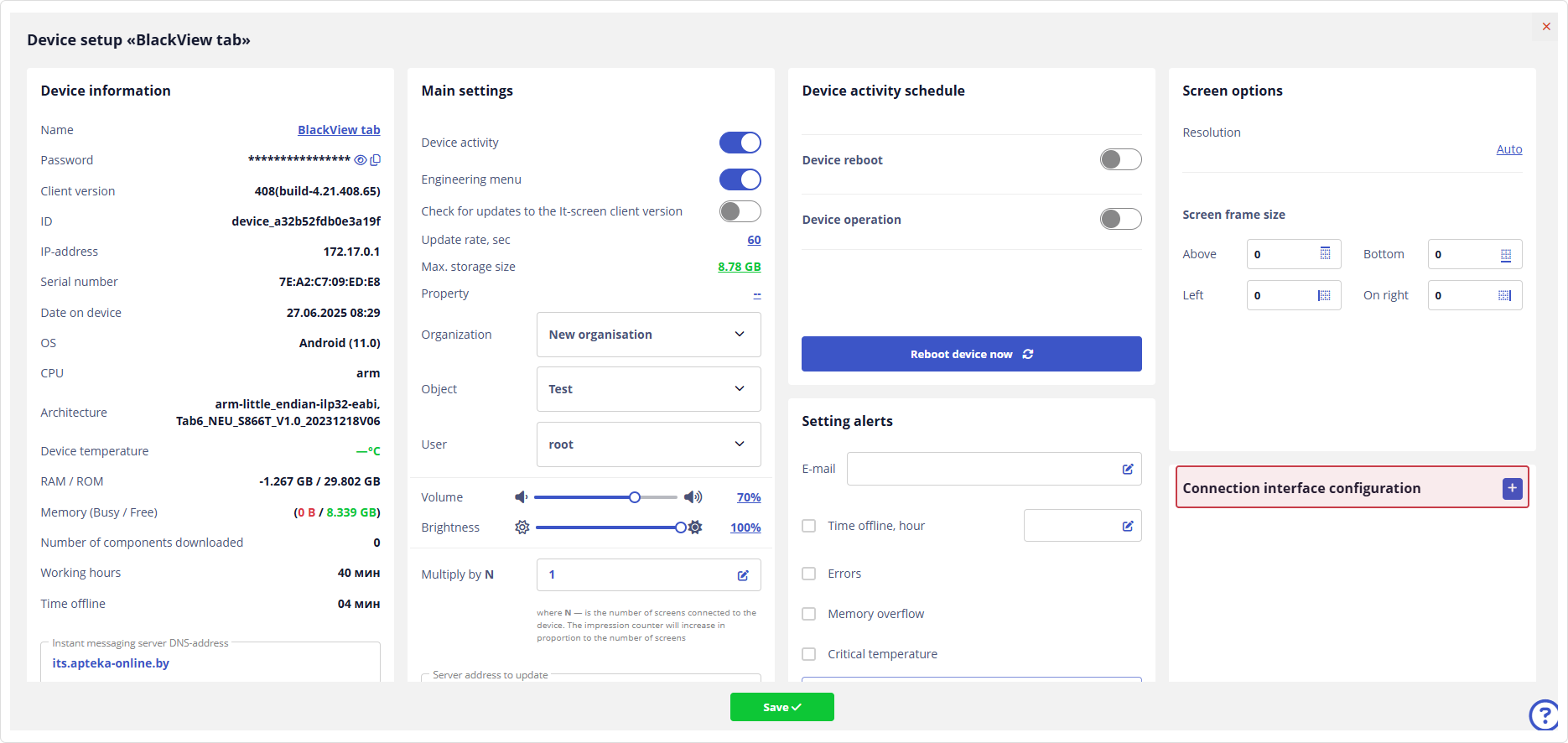 Device Settings Devices